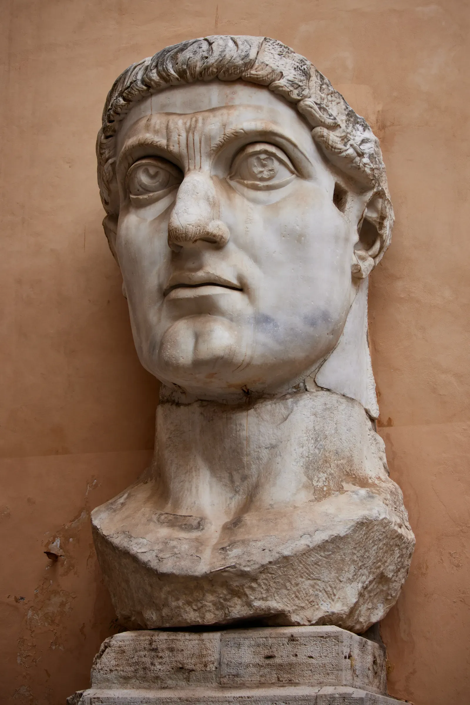 colossal marble head of the emperor constantine the great