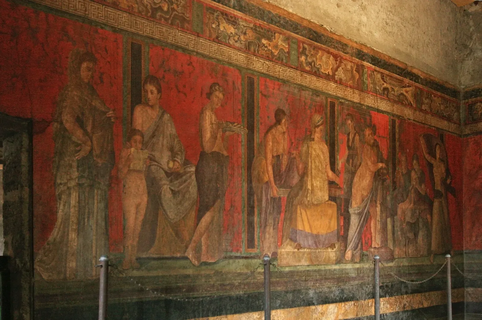fresc romà del segon estil pompeià amb escena ritual femenina (vil·la dels misteris)