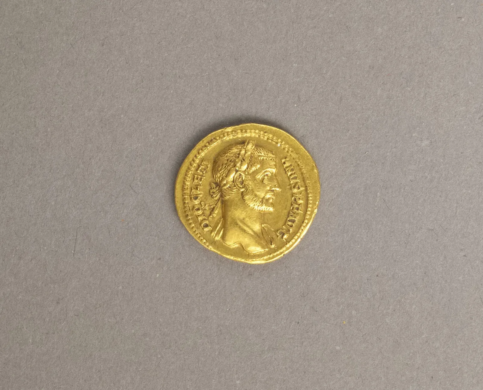 roman gold aureus with the laureate portrait of the emperor diocletian