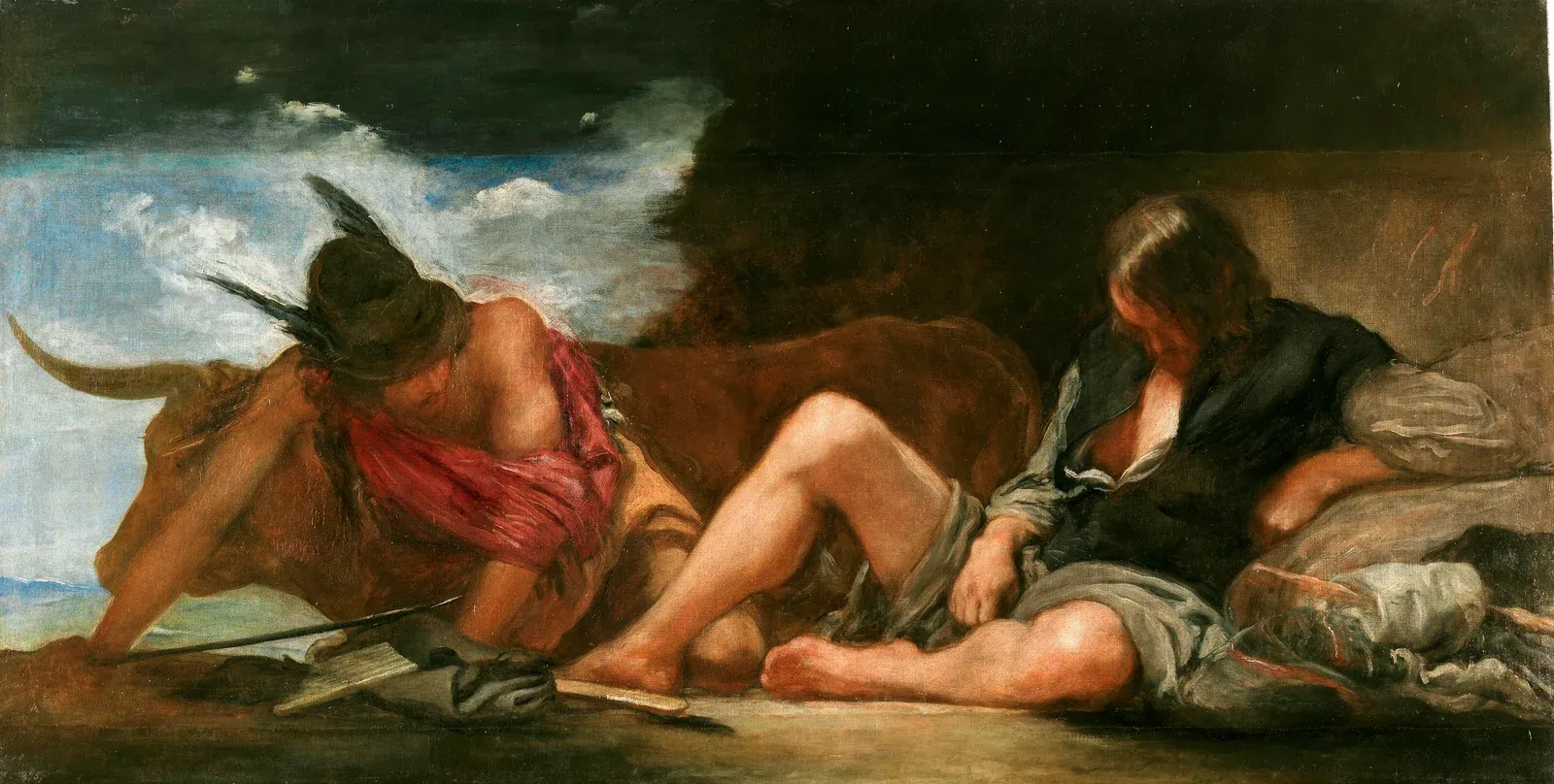 mercury watches argus panoptes, the giant of a hundred eyes, before lulling him to sleep. velázquez, 1659.