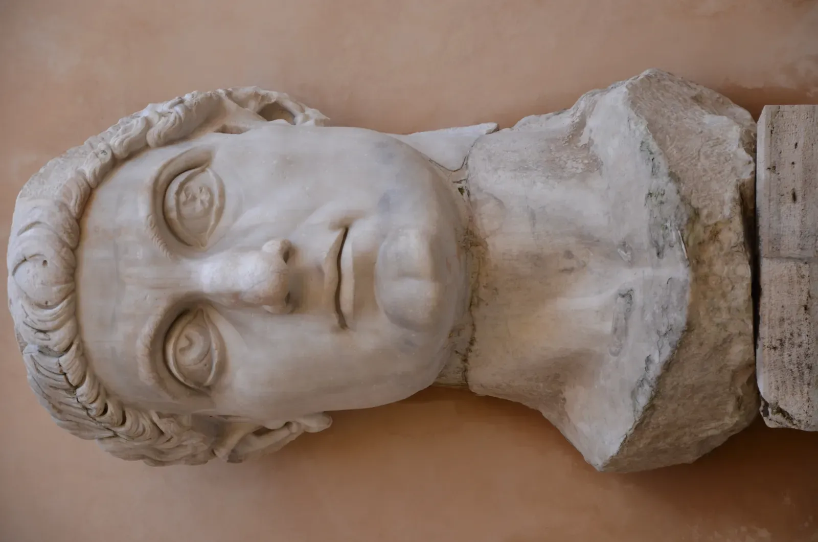 the colossal marble head of the emperor constantine, capitoline museums in rome