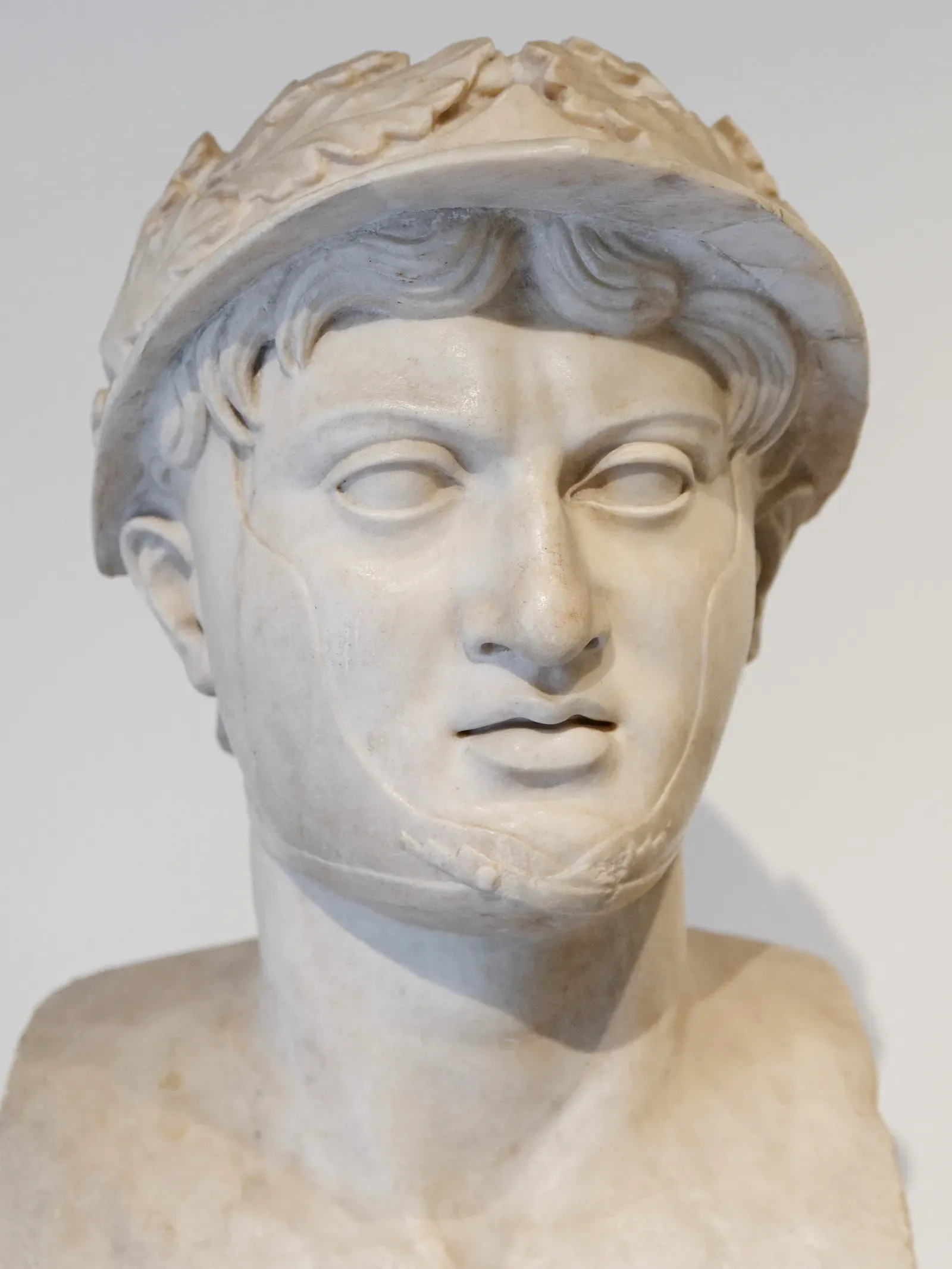 marmorbüste des pyrrhus von epirus, römische kopie aus herculaneum, museum von neapel